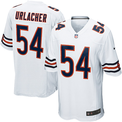 Men's Game Brian Urlacher Nike Jersey White Road - #54 NFL Chicago Bears